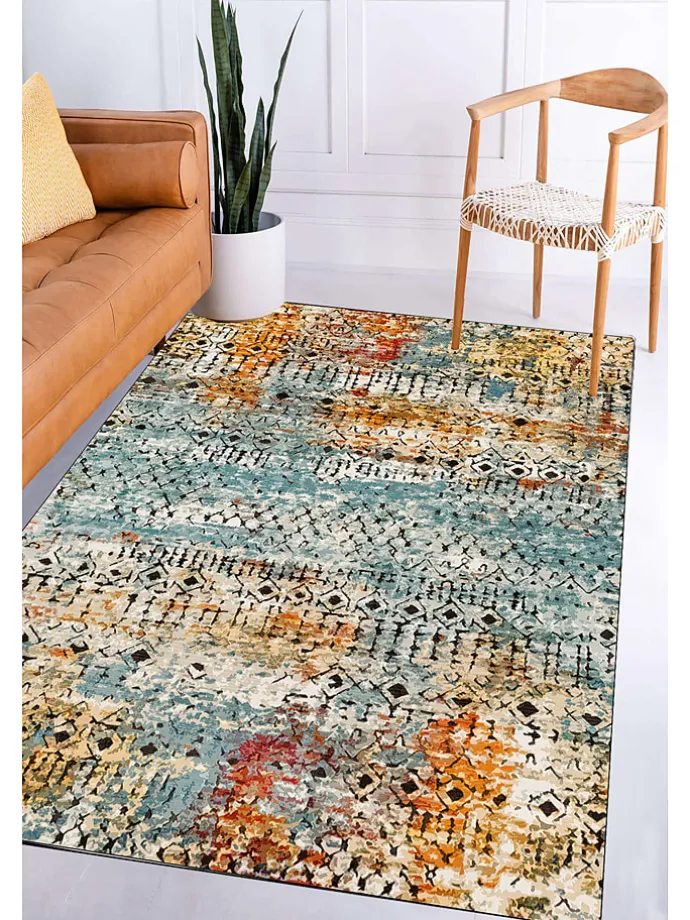 Kurzflor-Teppich "Wong" in Bunt