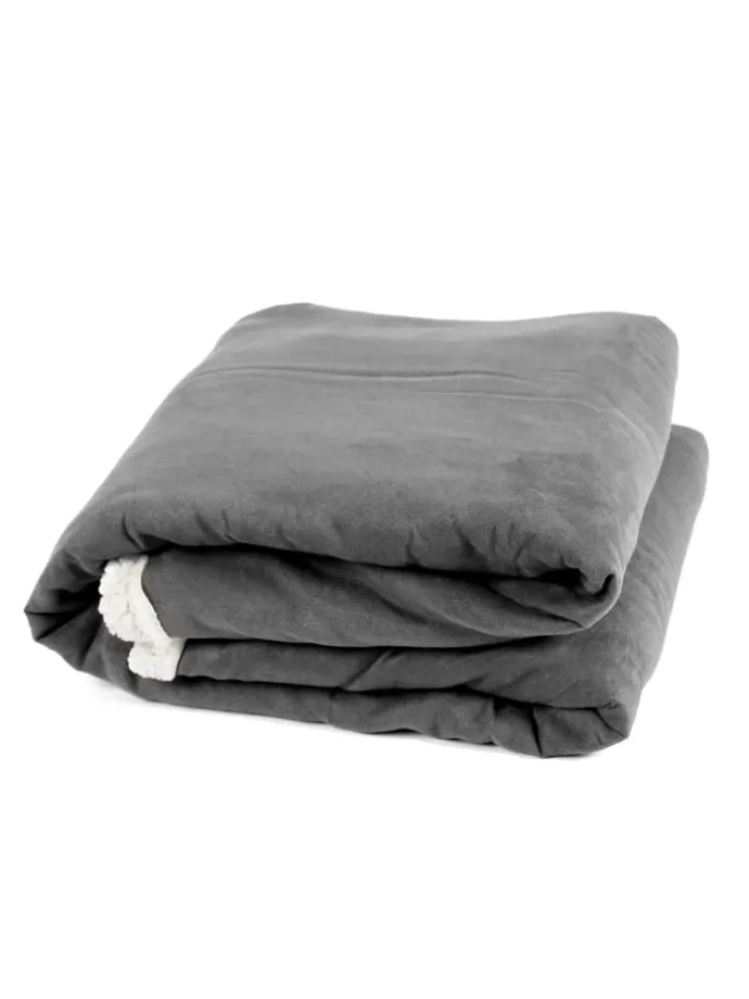 Kuscheldecke " Sherpa-Plüsch " in charcoal