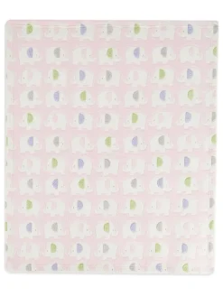 Kuscheldecke "Elefanten" in Rosa - (L)90 x (B)75 cm
