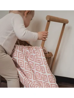 Kuscheldecke in Weiß/ Rosa - (L)95 x (B)75 cm