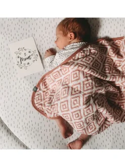 Kuscheldecke in Weiß/ Rosa - (L)95 x (B)75 cm