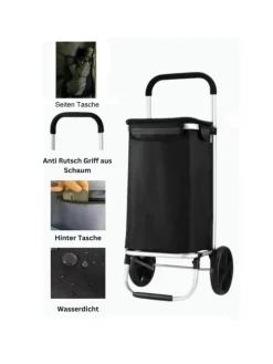40L Einkaufswagen Trolley in Schwarz