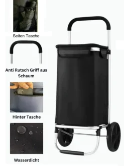 40L Einkaufswagen Trolley in Schwarz