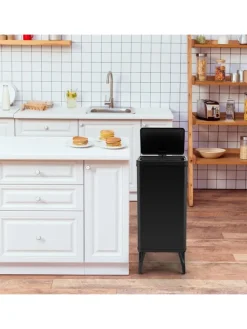 50L Mülleimer mit Sensor in Schwarz