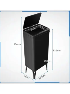 50L Mülleimer mit Sensor in Schwarz