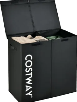 105L Wäschekorb in Schwarz