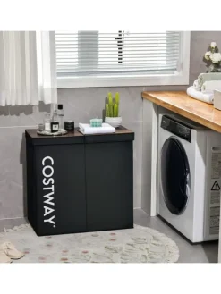 105L Wäschekorb in Schwarz