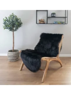 Lammfell Laila Schwarz 60 x 180 cm