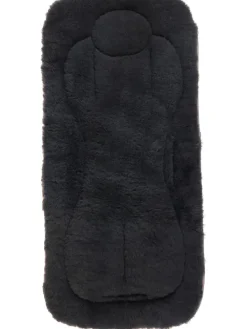 Lammfellauflage "Dolly" in Schwarz - (L)77 x (B)35 cm