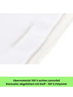 Lammfelleinlage 73x33 Exklusiv in Weiß