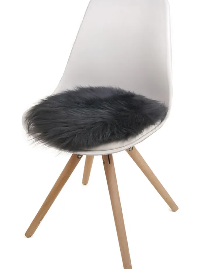 Lammfell-Sitzauflage in Grau