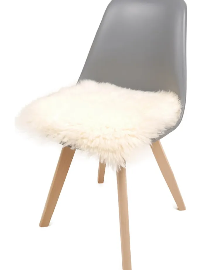 Lammfell-Sitzauflage in Weiß