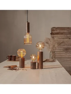 Lampenaufhängung ,Tub' aus Holz, E27 Fassung, 3,5m Kabellänge, mit Ste