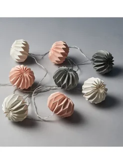 Lampions-Lichterkette HANAMI LED 6er-Set in Grau