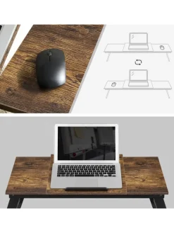 Laptoptisch in Braun/ Schwarz - (B)71 x (H)23 x (T)35 cm