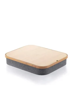 Laptoptisch in Hellbraun/ Grau - (B)40,5 x (H)33 x (T)7 cm