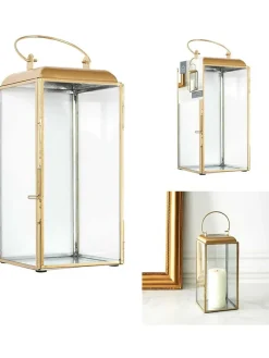 Laterne in Gold - (B)15 x (H)35 x (T)15 cm