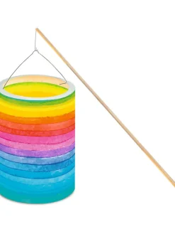 Laternen-Bastelset "Regenbogen Streifen" in Bunt