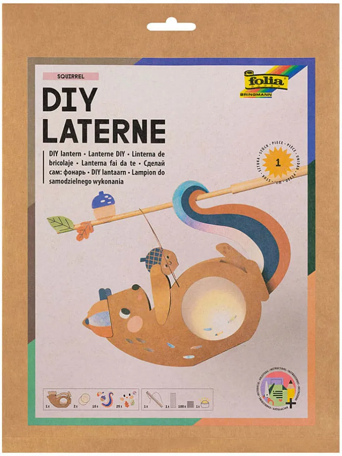 Laternen-Bastelset "Squirrel" in Orange - ab 5 Jahren