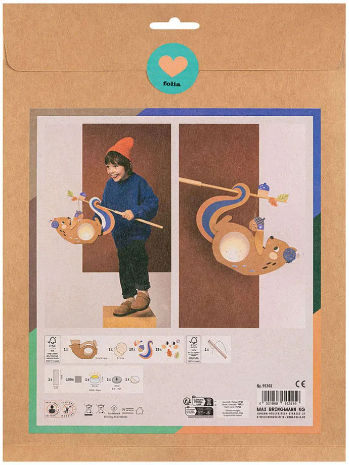 Laternen-Bastelset "Squirrel" in Orange - ab 5 Jahren