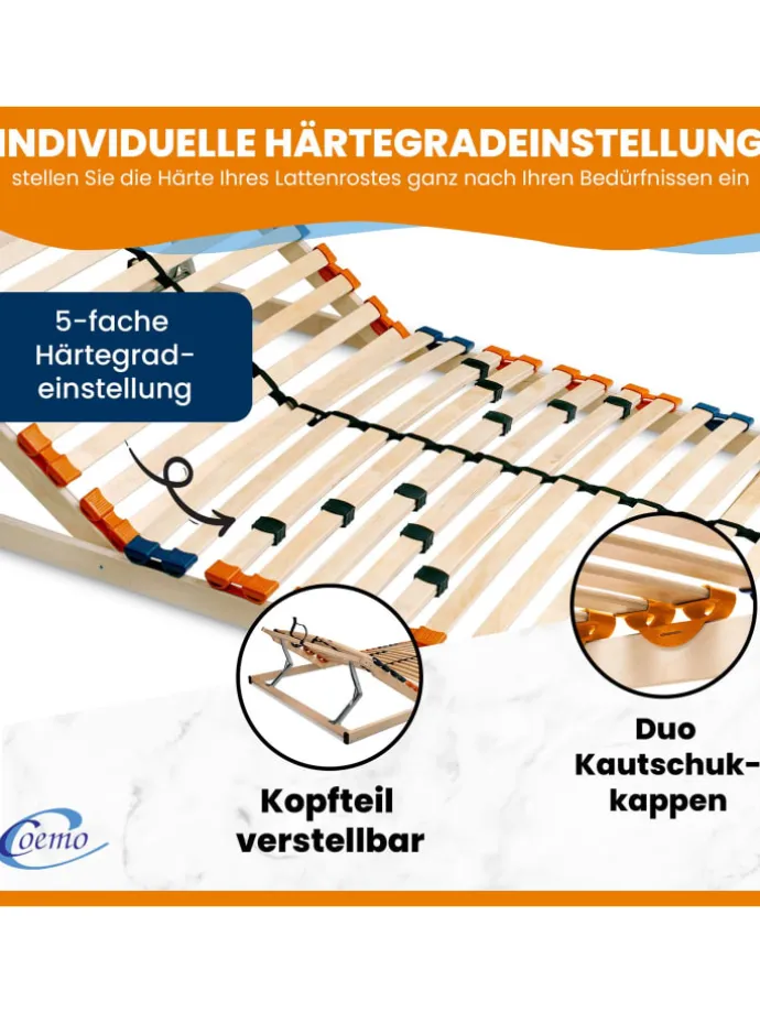 Lattenrost Multira Kopfteil verstellbar in Natur