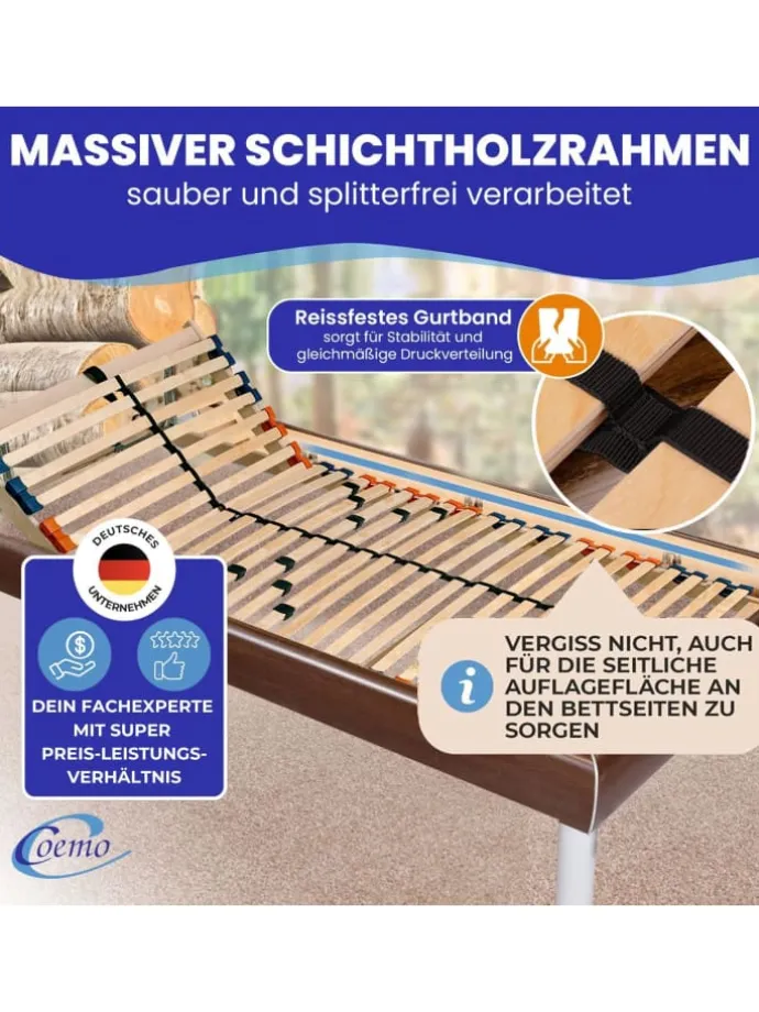Lattenrost Multira Kopfteil verstellbar in Natur