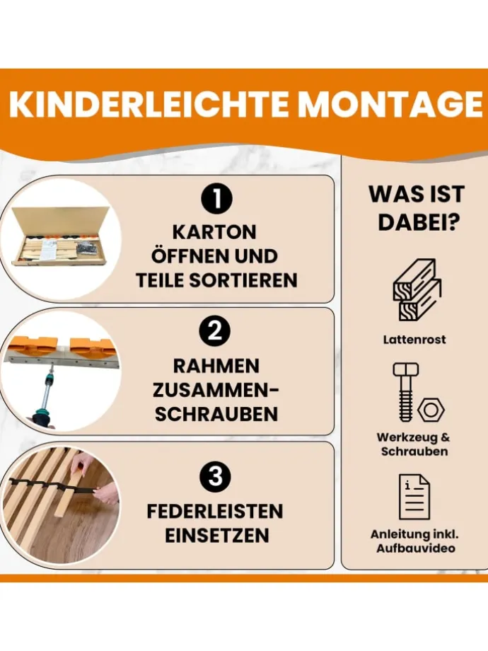 Lattenrost Multira Kopfteil verstellbar in Natur