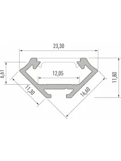 LED Aluminium Eckprofil PD-C 1 Meter Aluprofil Leiste Silber in Silber