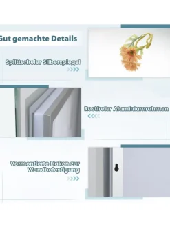 LED Badspiegel mit Beleuchtung in Silber