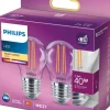 LED Classic E27 Lampe 40 W Tropfenform klar warmweiß 2er-Pack Energieklasse F