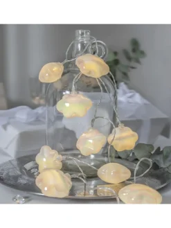 LED Deko Lichterkette 10 leuchtende Wolken L: 1,35m in weiß