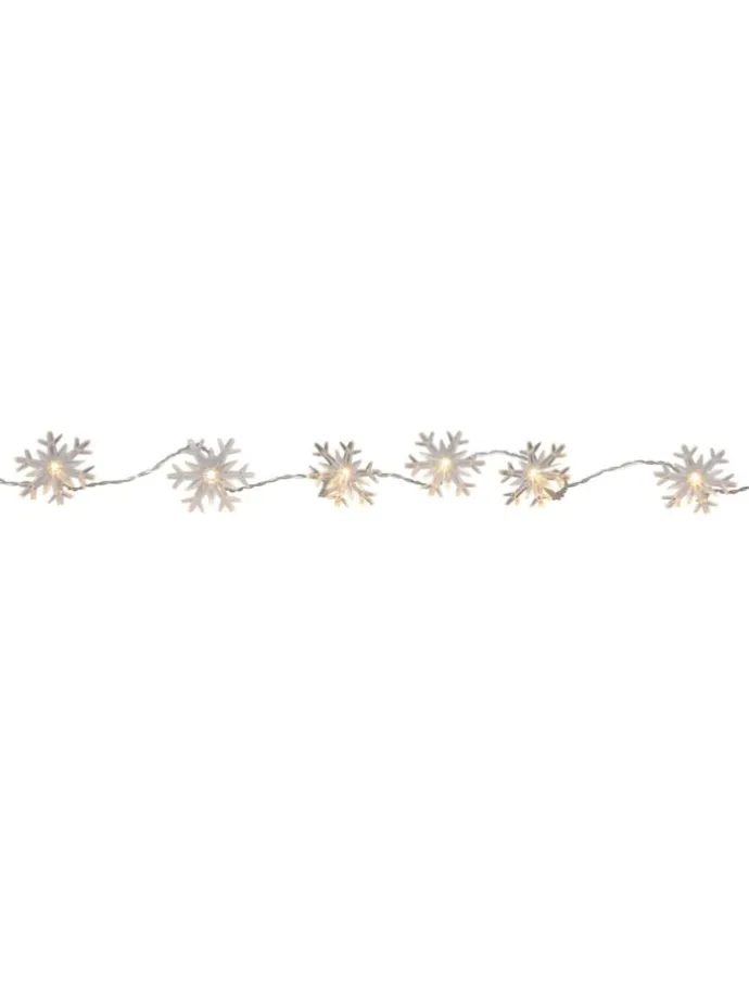 LED Deko Lichterkette Schneeflocken Timer L: 1,35m in transparent