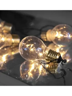 LED Deko-Lichterkette ,Glow', 5 Glühbirnen, Batterie & Timer, klar, wa