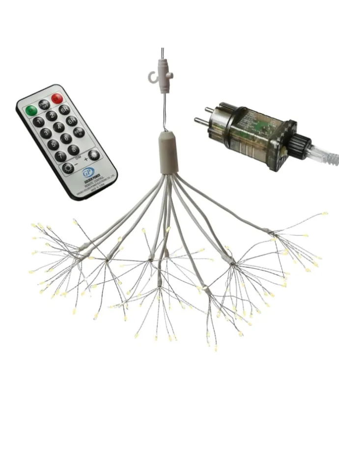 LED Feuerwerk Leuchtstern Firework mit Fernb. D: 25cm in weiß