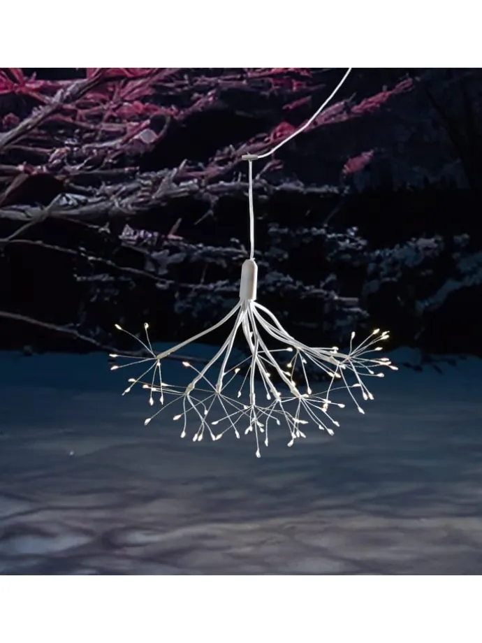 LED Feuerwerk Leuchtstern Firework mit Fernb. D: 25cm in weiß