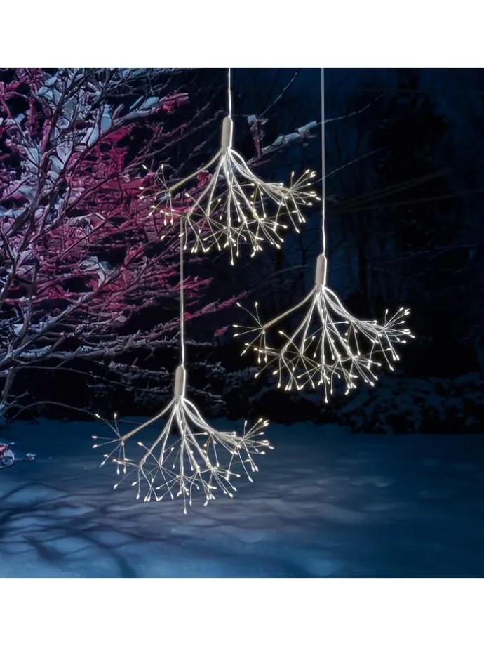 LED Feuerwerk Leuchtstern Firework mit Fernb. D: 25cm in weiß