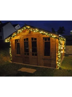 LED Girlande mit integrierter Lichterkette mit Timerfunktion in Grün