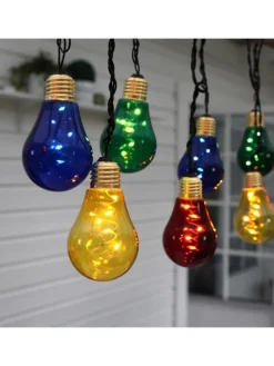 LED Glühbirnen Lichterkette Glow, outdoor, Netzbetrieb, bunt, 3,6m