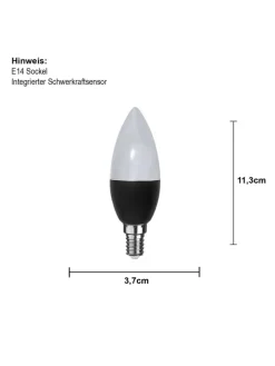 LED Leuchtmittel ,Flame', E14, schwarz, flackernd, 0,8-1,2W, 2lm, warm