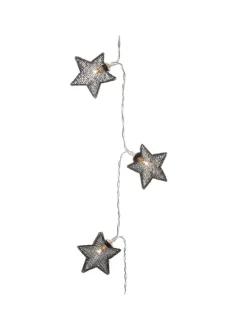 LED Lichterkette Sterne Dekolichterkette Weihnachten 0,9m in schwarz