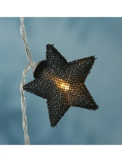 LED Lichterkette Sterne Dekolichterkette Weihnachten 0,9m in schwarz