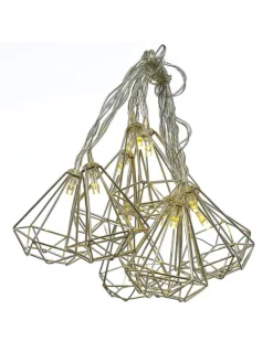 LED Lichterkette DIAMANT 10 kleine beleuchtete Rubine L: 1,6m in silber