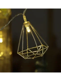 LED Lichterkette DIAMANT 10 kleine beleuchtete Rubine L: 1,6m in silber