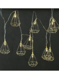 LED Lichterkette DIAMANT 10 kleine beleuchtete Rubine L: 1,6m in silber