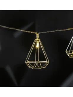 LED Lichterkette DIAMANT 10 kleine beleuchtete Rubine L: 1,6m in silber