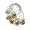 LED Lichterkette Diskokugel 10 kleine Spiegelkugeln L: 1,35m in silber