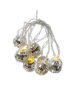 LED Lichterkette Diskokugel 10 kleine Spiegelkugeln L: 1,35m in silber