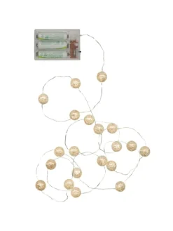 LED Lichterkette Eisglas Kugeln 15 leuchtende Bälle L: 1,4m in transparent