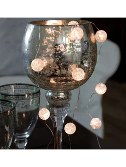 LED Lichterkette Eisglas Kugeln 15 leuchtende Bälle L: 1,4m in transparent