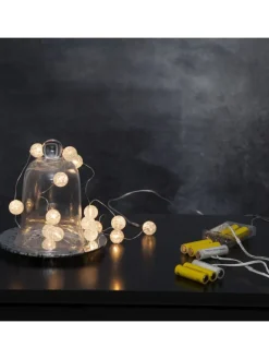 LED Lichterkette Eisglas Kugeln 15 leuchtende Bälle L: 1,4m in transparent